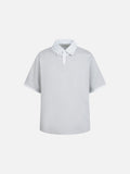DAXUEN Layered collar loose-fit polo shirt