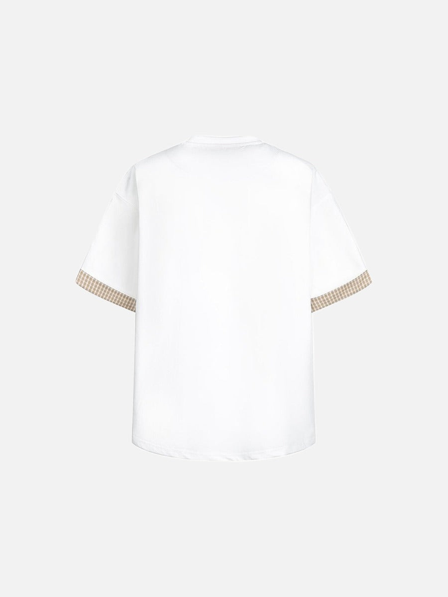 DAXUEN Layered contrast short-sleeve T-shirt