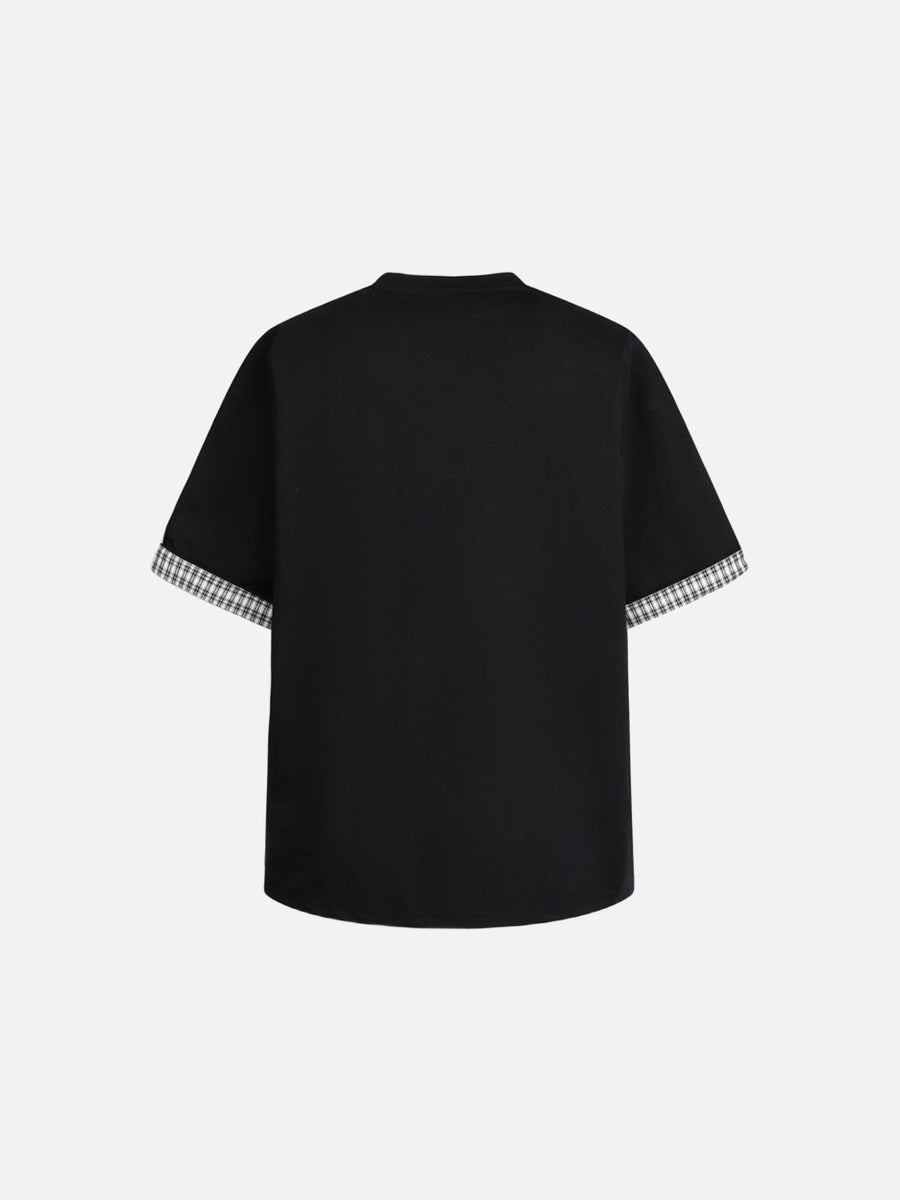 DAXUEN Layered contrast short-sleeve T-shirt
