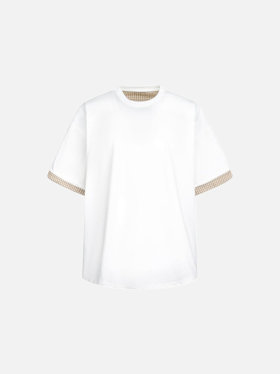 DAXUEN Layered contrast short-sleeve T-shirt