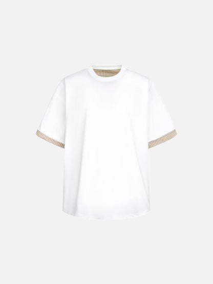 DAXUEN Layered contrast short-sleeve T-shirt
