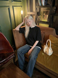 DAXUEN Layered crewneck short-sleeved t-shirt — model photo