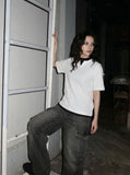 DAXUEN Layered crewneck short-sleeved t-shirt — model photo