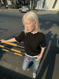 DAXUEN Layered crewneck short-sleeved t-shirt — model photo