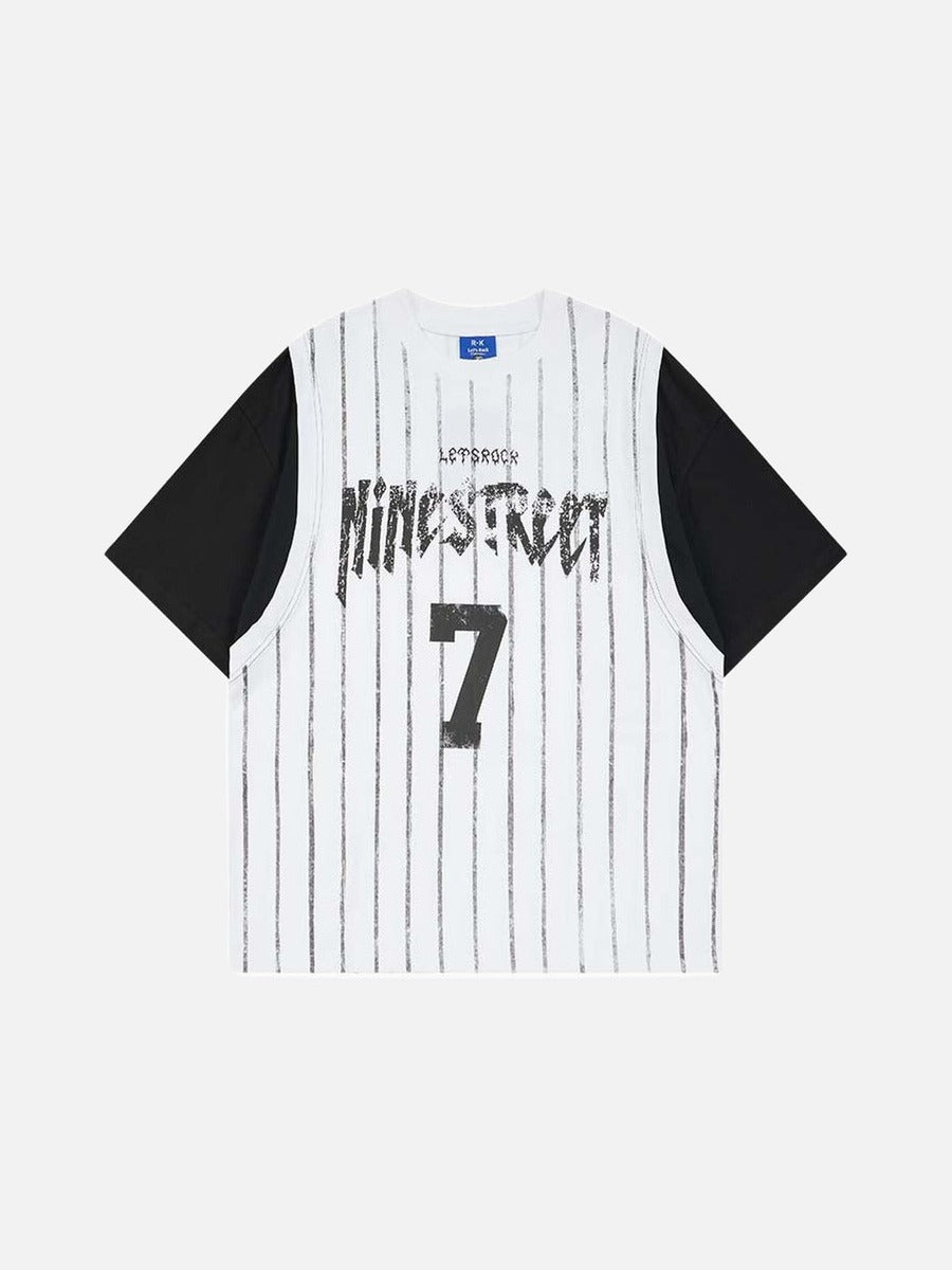 DAXUEN Layered distressed graphic t-shirt with tank top