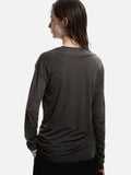 DAXUEN black layered-edge knit long sleeve top