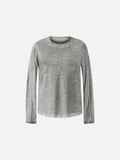 Layered Edge Black Knit Long Sleeve Top