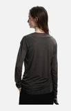 DAXUEN black layered-edge knit long sleeve top