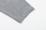 DAXUEN light grey layered faux fur collar polo shirt