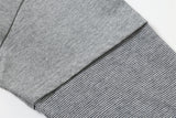 DAXUEN light grey layered faux fur collar polo shirt
