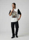 DAXUEN Layered T-shirt and vest set with graphic design — model photo