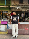 DAXUEN Layered T-shirt and vest set with graphic design — model photo