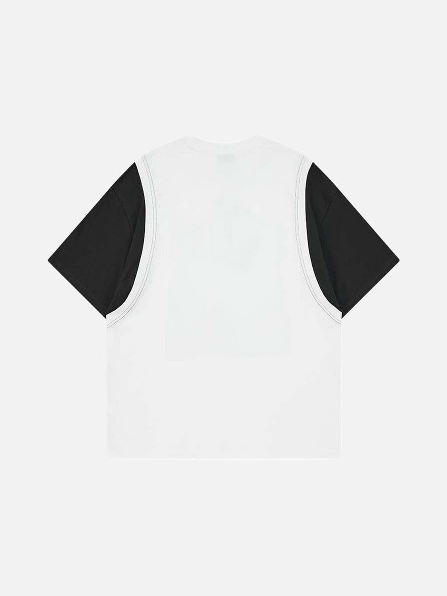 DAXUEN Layered T-shirt and vest set with graphic design