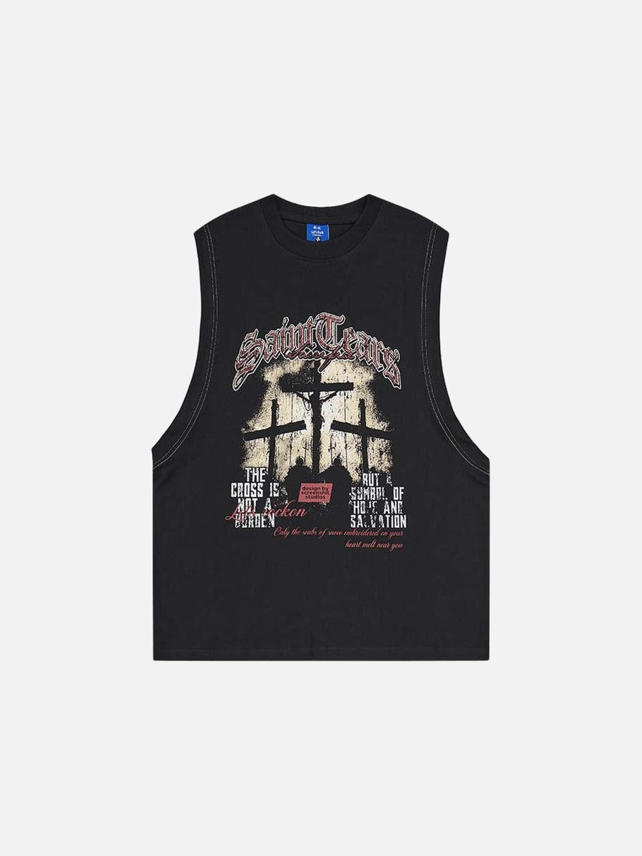 DAXUEN Layered T-shirt and vest set with graphic design