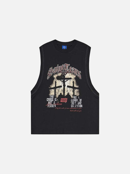DAXUEN Layered T-shirt and vest set with graphic design