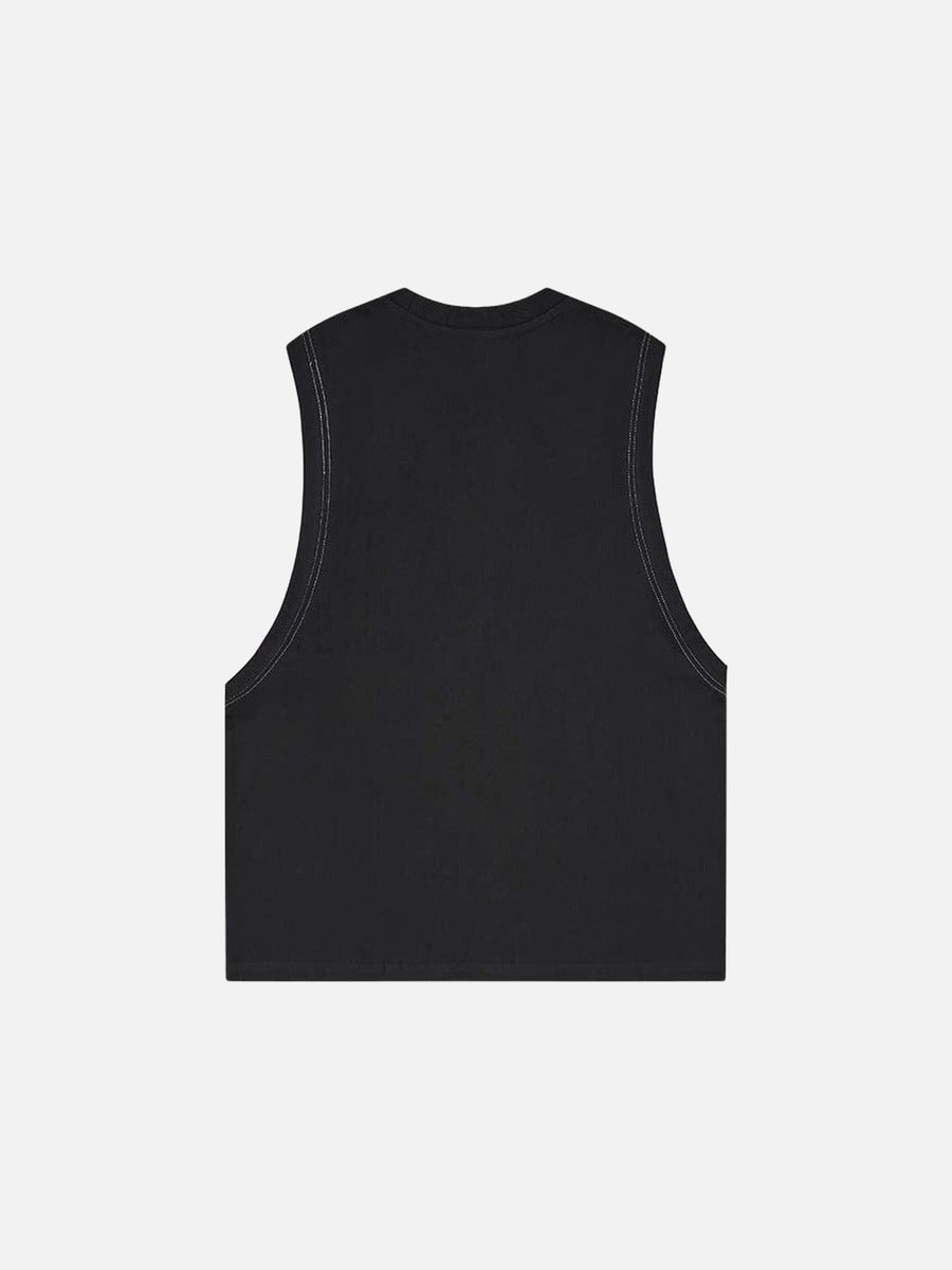 DAXUEN Layered T-shirt and vest set with graphic design