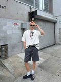 DAXUEN Layered graphic print short-sleeved t-shirt — model photo