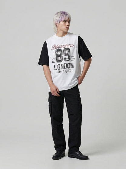 DAXUEN Layered graphic t-shirt and sleeveless vest combo — model photo