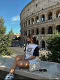 DAXUEN Layered graphic t-shirt and sleeveless vest combo — model photo