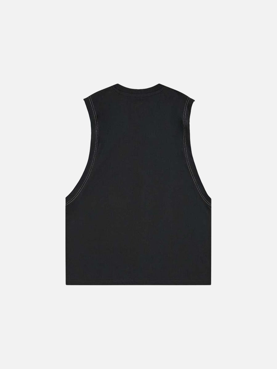 DAXUEN Layered graphic t-shirt and sleeveless vest combo