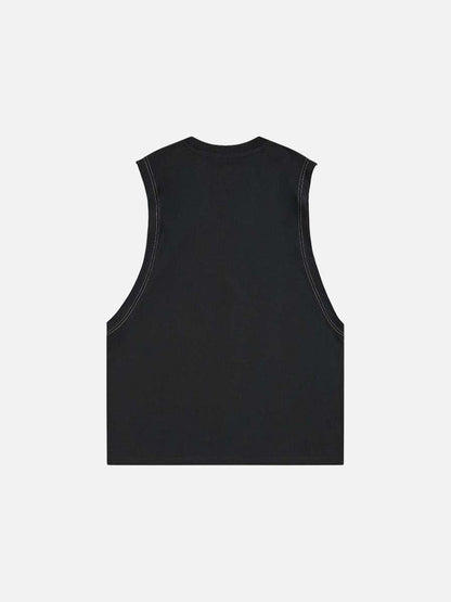 DAXUEN Layered graphic t-shirt and sleeveless vest combo
