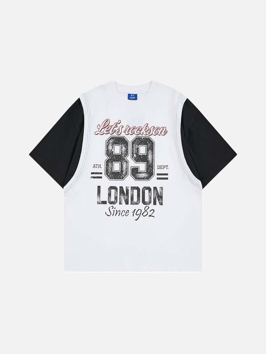 DAXUEN Layered graphic t-shirt and sleeveless vest combo