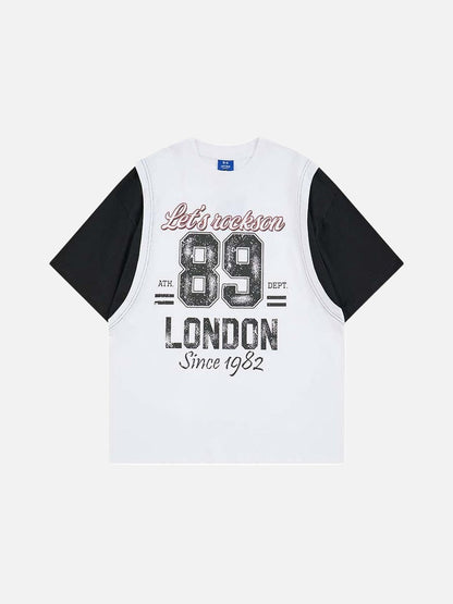 DAXUEN Layered graphic t-shirt and sleeveless vest combo
