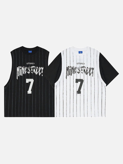 DAXUEN Layered short-sleeve t-shirt with sleeveless vest