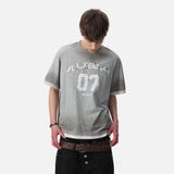 DAXUEN Heather grey short-sleeved graphic t-shirt