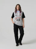 DAXUEN Layered short-sleeved t-shirt with vest overlay — model photo