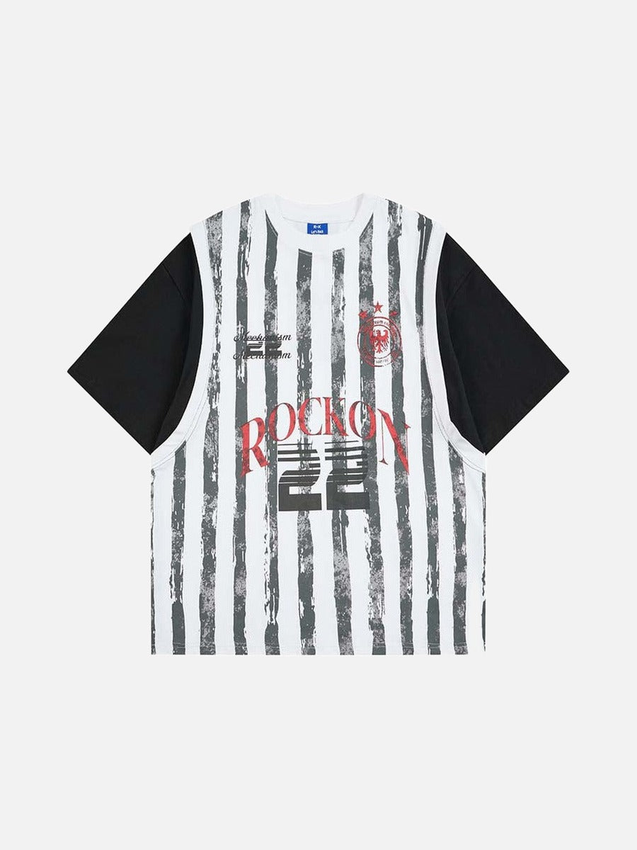 DAXUEN Layered short-sleeved t-shirt with vest overlay
