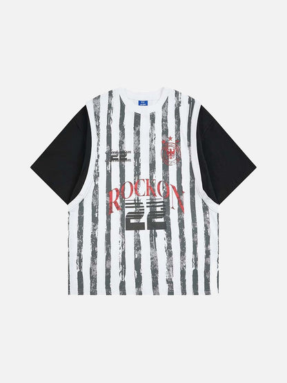 DAXUEN Layered short-sleeved t-shirt with vest overlay