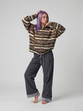 DAXUEN Layered hem wide-leg casual pants — model photo