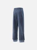 DAXUEN Layered hem wide-leg casual pants