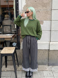 DAXUEN Layered hem wide-leg casual pants — model photo