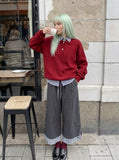 DAXUEN Layered hem wide-leg casual pants — model photo