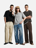 DAXUEN heather grey layered henley with contrasting trim t-shirt