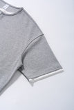 DAXUEN heather grey layered henley with contrasting trim t-shirt
