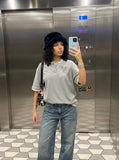 DAXUEN heather grey layered henley with contrasting trim t-shirt — model photo