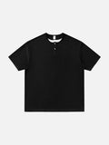 Layered Henley with Contrasting Trim T-Shirt