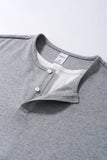 DAXUEN heather grey layered henley with contrasting trim t-shirt