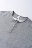 DAXUEN heather grey layered henley with contrasting trim t-shirt