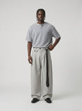 DAXUEN heather grey layered henley with contrasting trim t-shirt — model photo