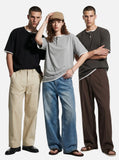 DAXUEN heather grey layered henley with contrasting trim t-shirt