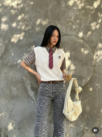 DAXUEN Layered Illusion Plaid Pullover Shirt | DAXUEN — model photo