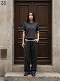 DAXUEN Men's short sleeve knit polo with ribbed trim — model photo