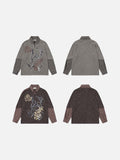 Layered long-sleeve polo shirt with bear graphic