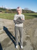 DAXUEN Layered look long-sleeve t-shirt with graphic print — model photo