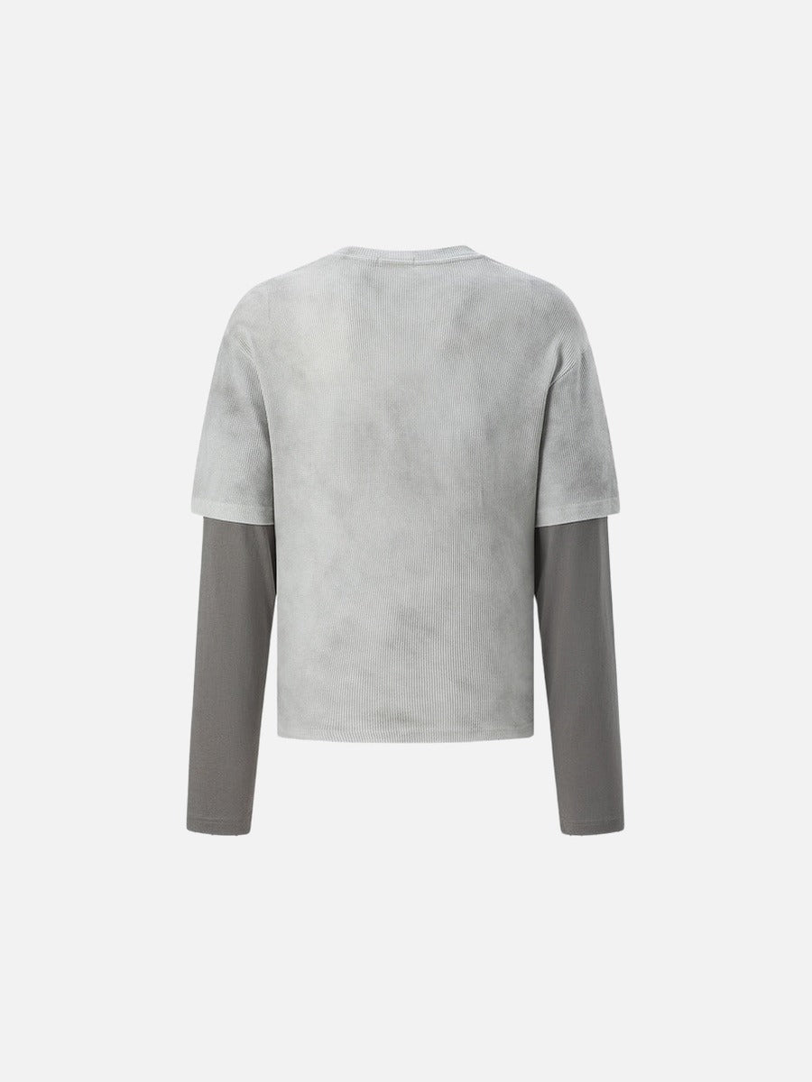 DAXUEN Layered look long-sleeve t-shirt with graphic print