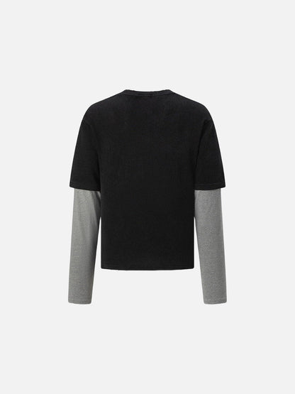 DAXUEN Layered look long-sleeve t-shirt with graphic print